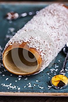 Hungarian a round loaf with coconut