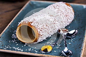 Hungarian a round loaf with coconut