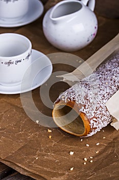 Hungarian a round loaf with peanuts