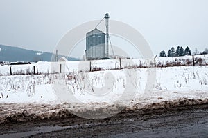 Hungarian rural landscape in the winter