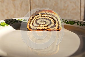 Hungarian stuffed rolled poppy seeds christmas cake name is beigli or bejgli