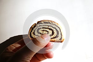 Hungarian stuffed rolled poppy seeds christmas cake name is beigli or bejgli