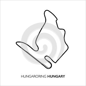 Hungaroring circuit, Hungary. Motorsport race track vector map