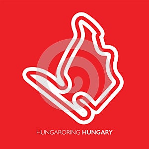 Hungaroring circuit, Hungary. Motorsport race track vector map