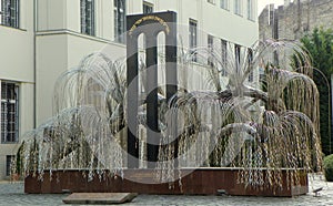 Hungary, Budapest, Dohany Street Synagogue, the weeping willow tree in the courtyard