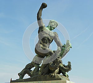 Hungary, Budapest, Gellert Hill, Liberty Statue