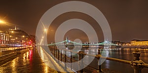 Hungary, Budapest, Liberty Bridge - night picture photo