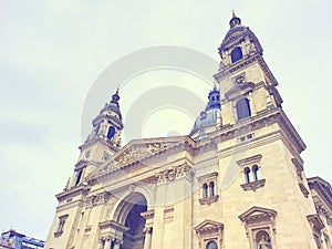 Hungary Budapest St Stephen Basilica along Rhine river and Danube river