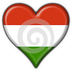 Hungary button flag heart shape
