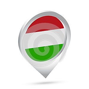 Hungary flag 3d pin icon