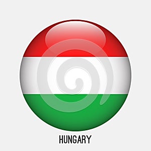 Hungary flag in circle shape.
