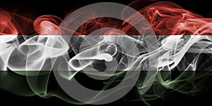 Hungary flag smoke