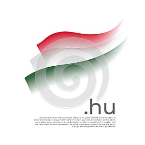 Hungary flag watercolor. Stripes colors of the hungarian flag on a white background. Vector stylized design national poster with