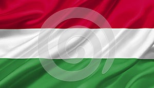 Hungary flag waving with the wind, 3D illustration. photo