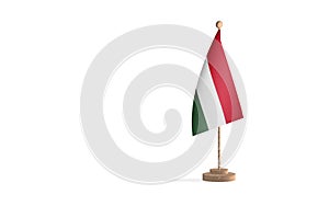 Hungary flagpole with white space background image