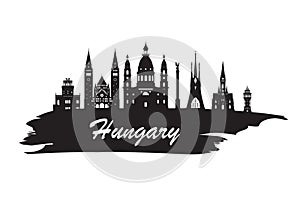 Hungary Landmark Global Travel And Journey paper background. Vector Design Template.used for your advertisement, book, banner, te