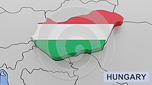 Hungary map 3D illustration