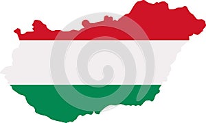Hungary map with flag photo