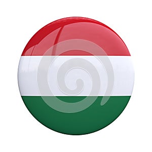 Hungary national flag badge, nationality pin 3d rendering