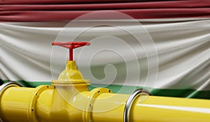 Hungary oil and gas fuel pipeline. Oil industry concept. 3D Rendering