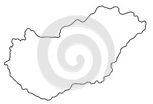Hungary outline map vector illustration photo