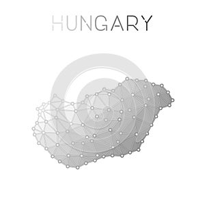 Hungary polygonal vector map.