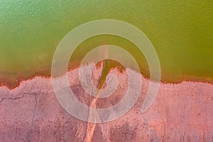 Hungary - red mud storage from drone view