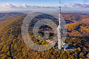 Hungary - TV tower in Pecs with Mecsek hills