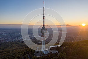 Hungary - TV tower in Pecs with Mecsek hills