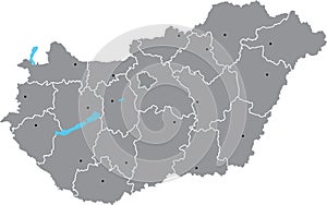 Hungary vector map photo