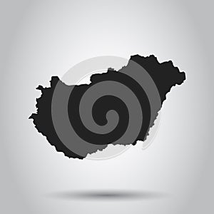 Hungary vector map. Black icon on white background.