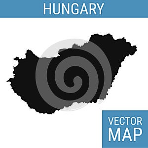 Hungary vector map with title