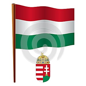 Hungary wavy flag