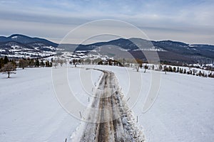 Hungary, Zemplen hills from drone view