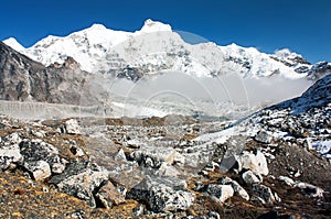Hungchhi peak and Chumbu peak from Cho Oyu base camp - trek to Everest base camp