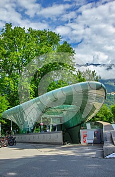 The Hungerburgbahn is a hybrid funicular railway in Innsbruck