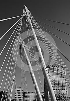 Hungerford bridge across river thames london england