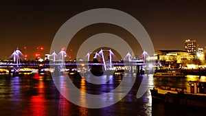 Hungerford Bridge and Golden Jubilee Bridges at Night