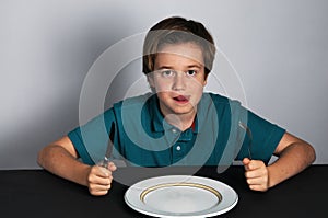 Hungry boy photo