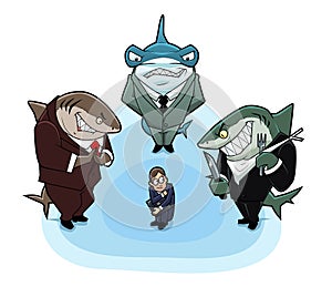 Hungry business sharks