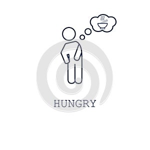 Hungry icon on white background.