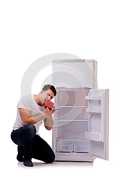 The hungry man looking for money to fill the fridge