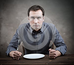 Hungry man photo