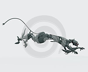 Hungry steel cyborg panther