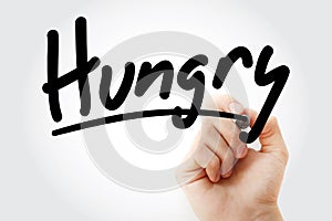 Hungry text with marker