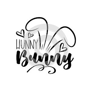 Hunny bunny - text with cute bunny ears.