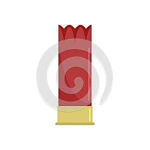 Hunt rifle bullet icon, flat style