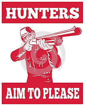 Hunter aiming shotgun rifle