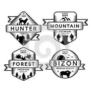 Hunter and Bizon, Forest and Mountain Set Logo
