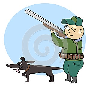 Hunter with dog.